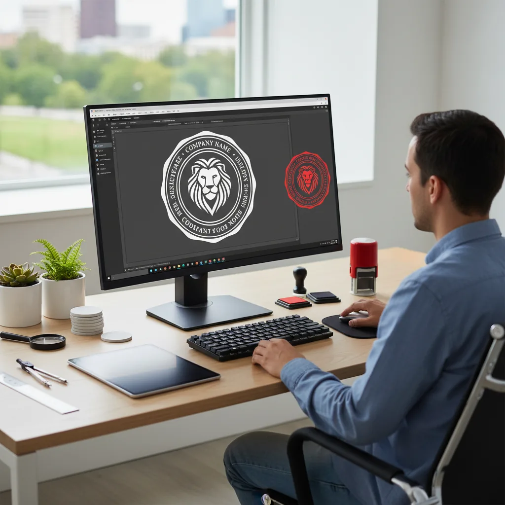 Editor view showing a stamp being created from scratch