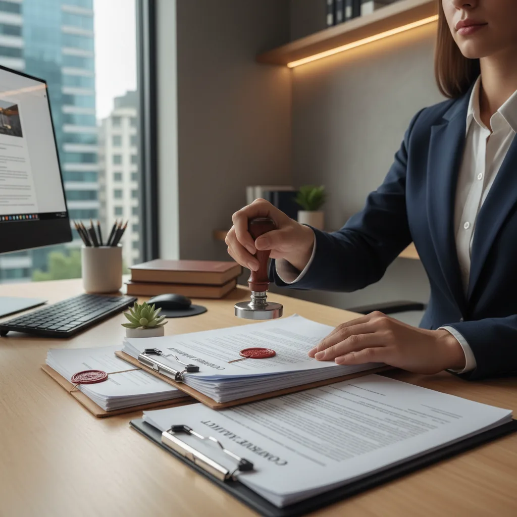 Legal professional creating compliant seals for legal documents