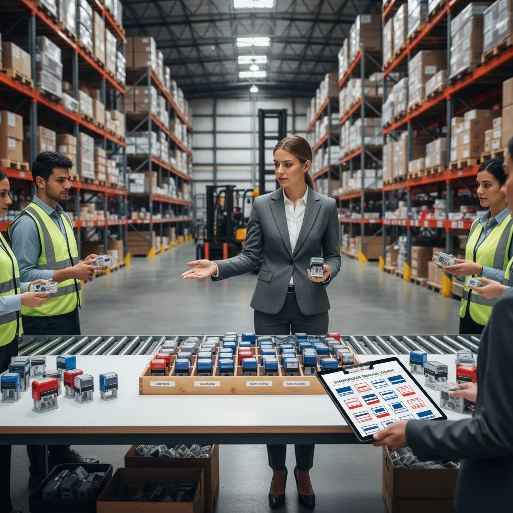 Operations manager standardizing stamps across departments