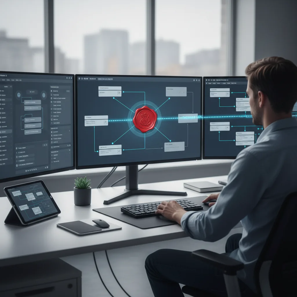 Workflow builder sending hosted stamp image URLs into automation tools