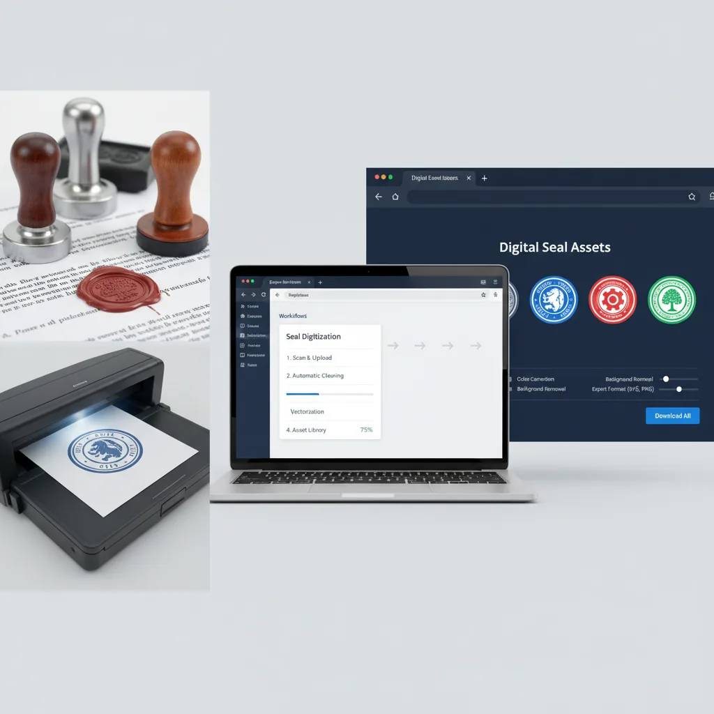 Business operations teams cleaning company stamp assets