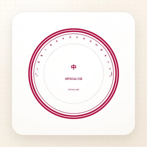 round Chinese company stamp template with chinese company official chop (公章)