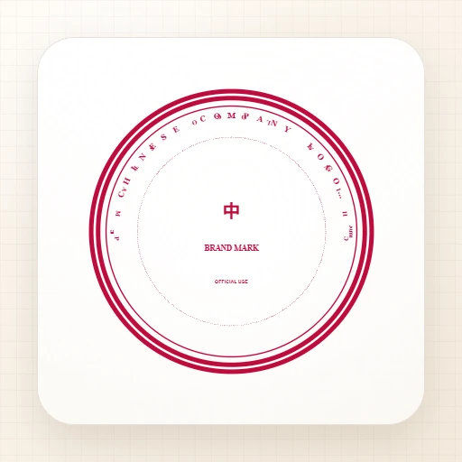 round Chinese logo stamp template with chinese company logo chop