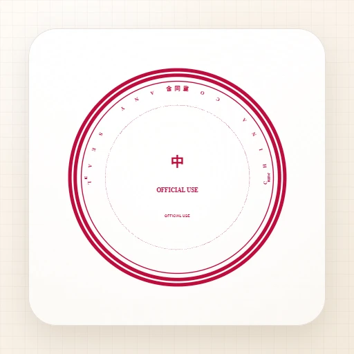 round Chinese company stamp template with chinese contract review company chop
