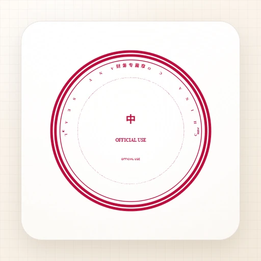 round Chinese company stamp template with chinese finance special purpose chop