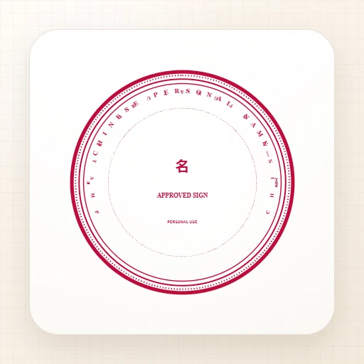round Chinese signature stamp template with chinese personal name seal