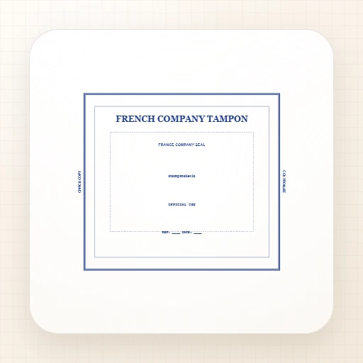rectangular French company stamp template with french company tampon