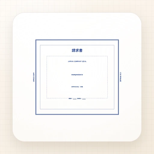 rectangular Japanese company stamp template with japanese invoice processing company seal