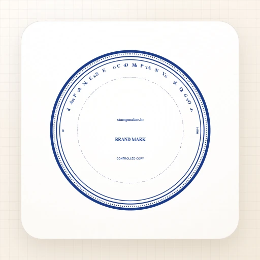 round Japanese logo stamp template with japanese company logo stamp