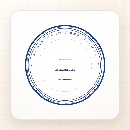round Japanese seal stamp template with japanese mitome-in personal seal