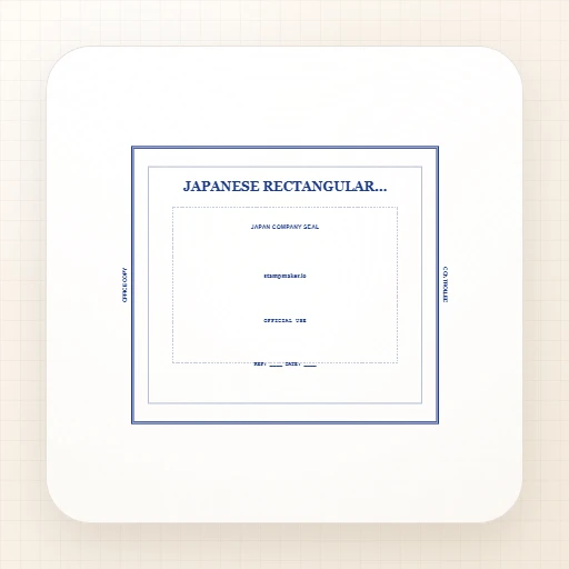 rectangular Japanese company stamp template with japanese rectangular corporate seal