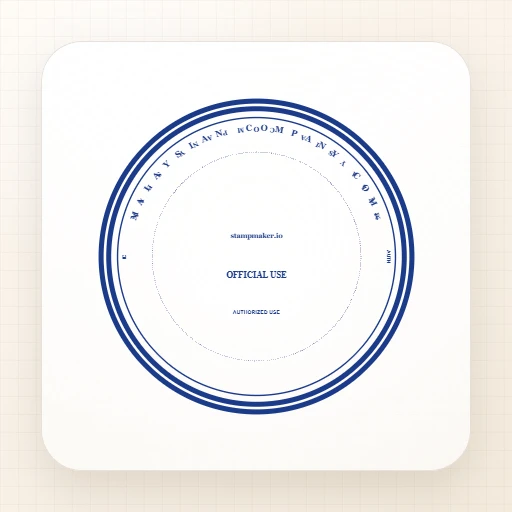 round Malaysian company stamp template with malaysian company common seal