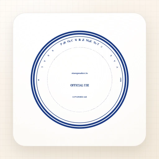 round Emirati company stamp template with middle east procurement reviewed seal