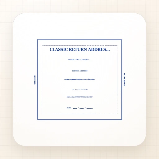 rectangular American address stamp template with classic return address stamp