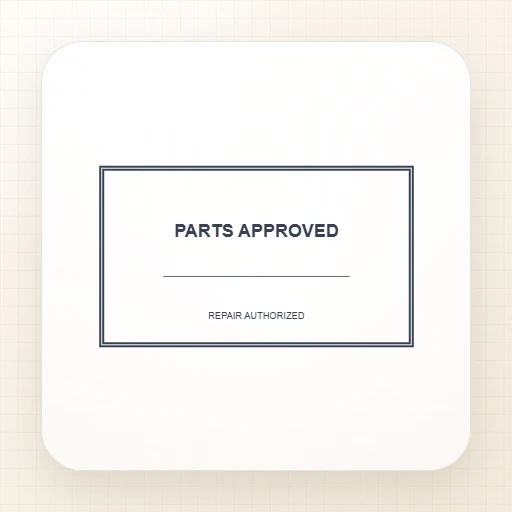 rectangular Company stamp template: PARTS APPROVED Rectangle Stamp