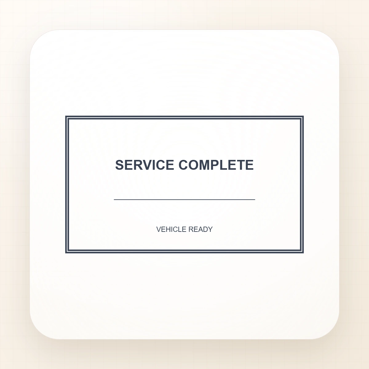 SERVICE COMPLETE Rectangle Stamp, rectangular Company stamp template in #374151 ink