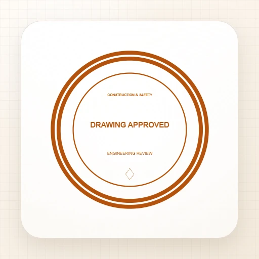 قالب ختم دائري (الشركات): DRAWING APPROVED Round Stamp