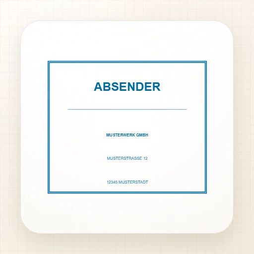 Stempelvorlage Adressstempel (rechteckig): Absenderstempel mit deutscher Adresse