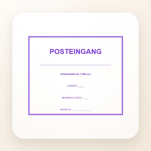 Stempelvorlage Bürostempel (rechteckig): Posteingangsstempel mit Datum
