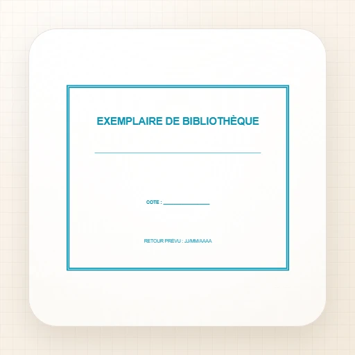 Modèle de tampon Tampon de bureau rectangulaire : Tampon « Exemplaire de bibliothèque »