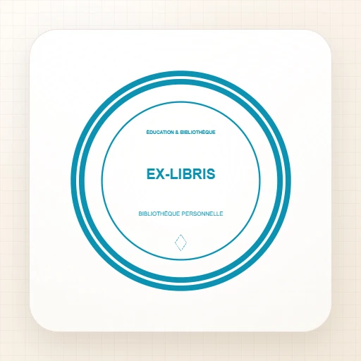 Modèle de tampon Tampon de bureau rond : Ex-libris rond personnalisable