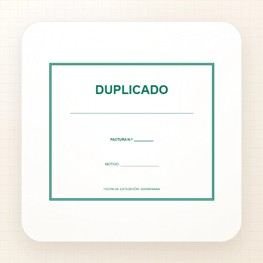 Plantilla de sello rectangular para Goma: Sello «Duplicado» para factura