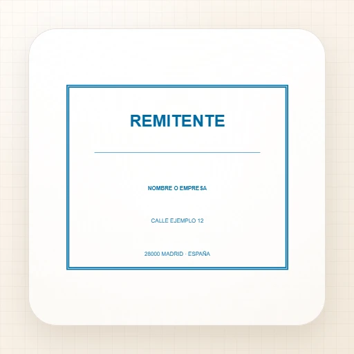 Plantilla de sello rectangular para Dirección: Sello de dirección del remitente