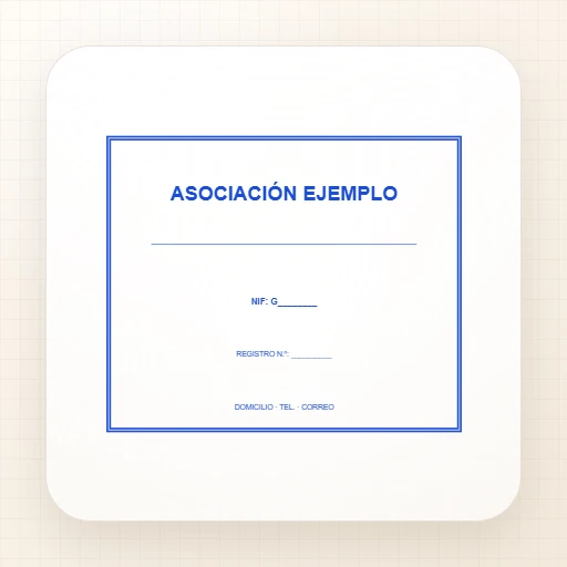 Vista previa de la plantilla de sello Sello de asociación con NIF y registro