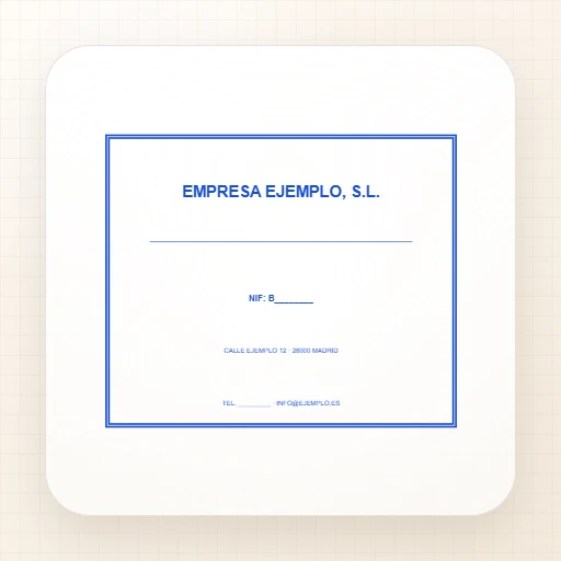 Vista previa de la plantilla de sello Sello de empresa S.L. con NIF y domicilio