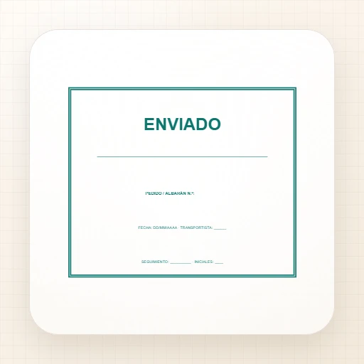 Plantilla de sello rectangular para Goma: Sello «Enviado» con seguimiento