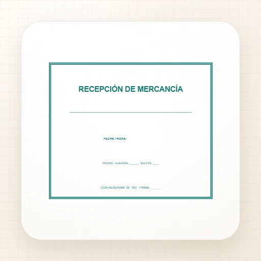 Plantilla de sello rectangular para Goma: Sello de recepción de mercancía con reservas