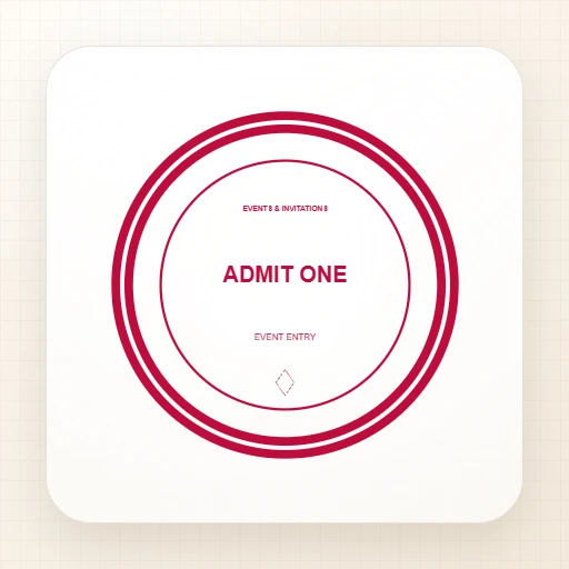 round Wedding stamp template: ADMIT ONE Round Stamp