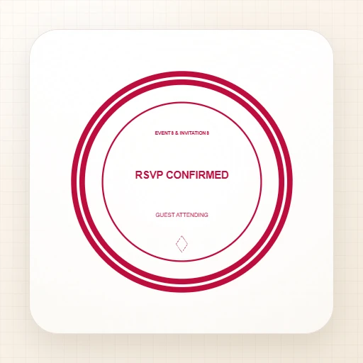 round Wedding stamp template: RSVP CONFIRMED Round Stamp