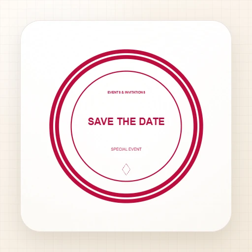 round Wedding stamp template: SAVE THE DATE Round Stamp