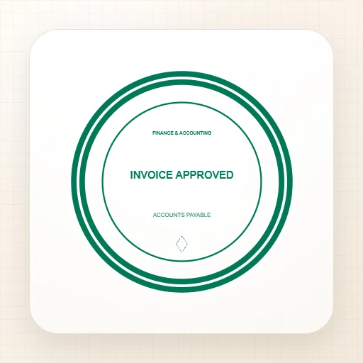 round Company stamp template: INVOICE APPROVED Round Stamp