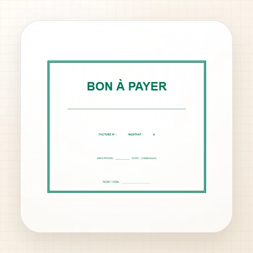 Modèle de tampon Tampon de bureau rectangulaire : Tampon « Bon à payer » pour facture