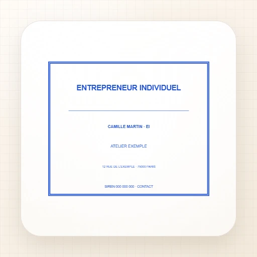 Modèle de tampon Entreprise rectangulaire : Cachet d’entrepreneur individuel avec SIREN