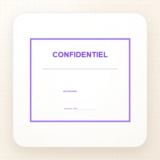 Modèle de tampon Tampon de bureau rectangulaire : Tampon « Confidentiel – destinataire uniquement »