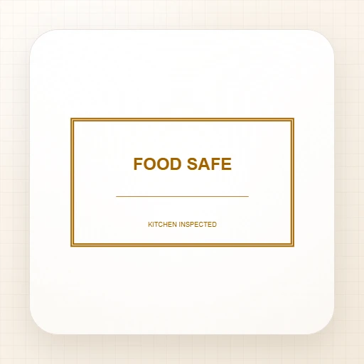 เทมเพลตตรายางบริษัท ทรงสี่เหลี่ยม: FOOD SAFE Rectangle Stamp