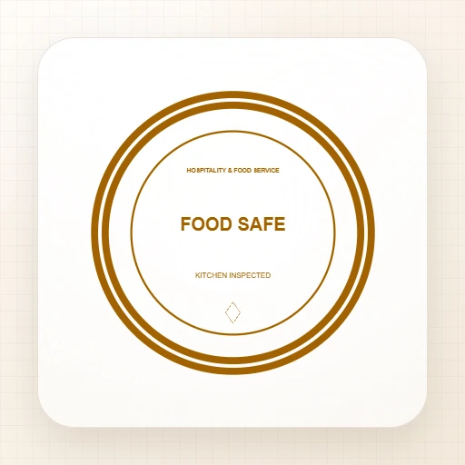 เทมเพลตตรายางบริษัท ทรงกลม: FOOD SAFE Round Stamp