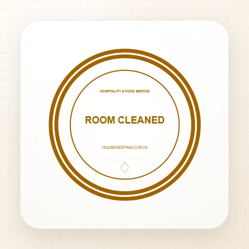 เทมเพลตตรายางบริษัท ทรงกลม: ROOM CLEANED Round Stamp