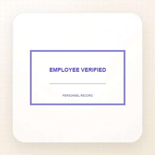 Templat cop Syarikat segi empat tepat: EMPLOYEE VERIFIED Rectangle Stamp