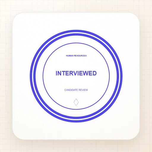 Pratonton templat cop INTERVIEWED Round Stamp