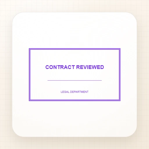 rectangular Notary stamp template: CONTRACT REVIEWED Rectangle Stamp