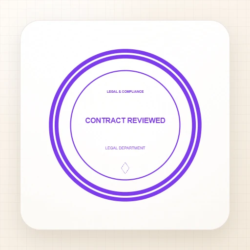 round Notary stamp template: CONTRACT REVIEWED Round Stamp