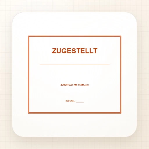 Vorschau der Stempelvorlage Zugestellt-Stempel mit Datum