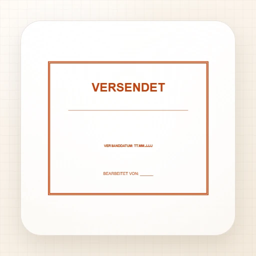 Vorschau der Stempelvorlage Versendet-Stempel mit Datum