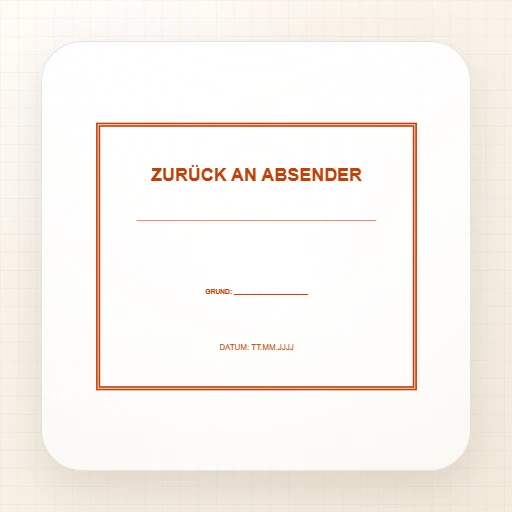 Stempelvorlage Bürostempel (rechteckig): Zurück-an-Absender-Stempel