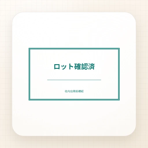 事務用ゴム印・長方形のテンプレート：ロット確認済スタンプ（長方形）