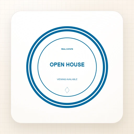 round Company stamp template: OPEN HOUSE Round Stamp